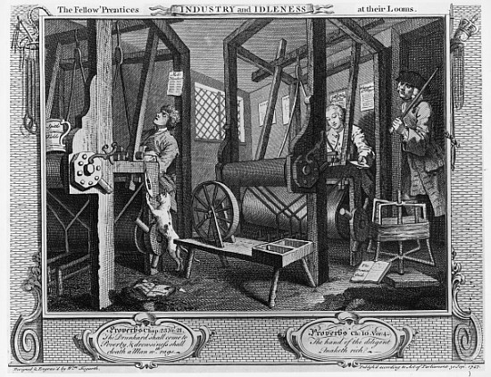 The Fellow ''Prentices at their Looms, plate I of ''Industry and Idleness'' von William Hogarth