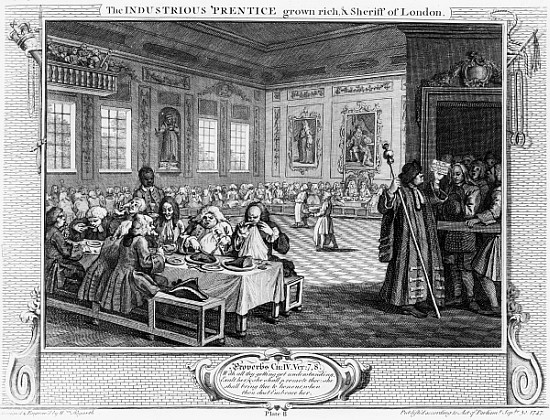 The Industrious ''Prentice Grown Rich, and Sheriff of London, plate VIII of ''Industry and Idleness' von William Hogarth