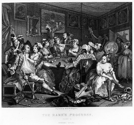 The Orgy, plate III from ''A Rake''s Progress'' von William Hogarth