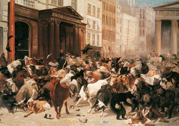 The Bulls and Bears in the Market von William Holbrook Beard