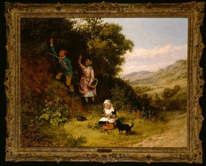 Gathering Berries (Drei Kinder beim Beerensammeln) von William III Bromley