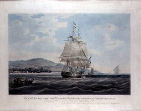 The Hon'ble East India Companies's Ship 'William Fairlie' Commanded by Captain Thomas Blair, engrave 1828 oured