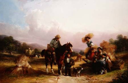 Harvesters Greeting Two Travellers von William Joseph Shayer