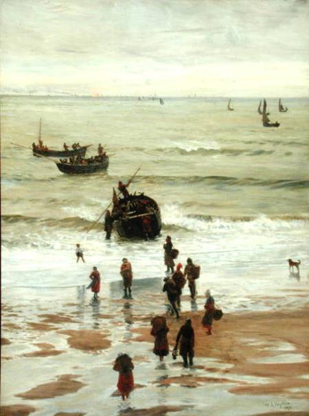 Fishing Boats Setting Out from Portel von William Lionel Wyllie