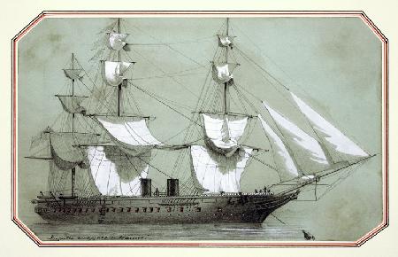 The 'Warrior', the first British iron warship commission