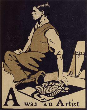 A War ein Künstler, Illustration aus An Alphabet, herausgegeben von William Heinemann, 1898 1898