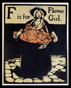 F ist für Blumenmädchen, Illustration aus An Alphabet, herausgegeben von William Heinemann, 1898 1898