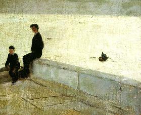 Jungen auf einem Pier, 1909 1909