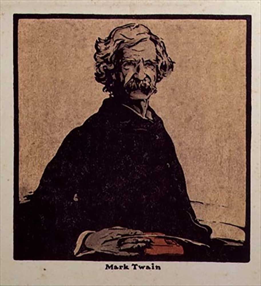 Mark Twain (1835-1910) Illustration aus "Zwölf Porträts", veröffentlicht 1899 von William Nicholson