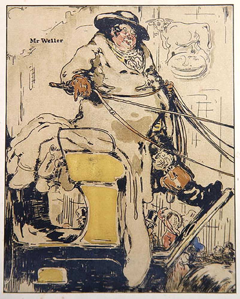 Mr Weller, Illustration aus Characters of Romance, erstmals 1900 veröffentlicht von William Nicholson