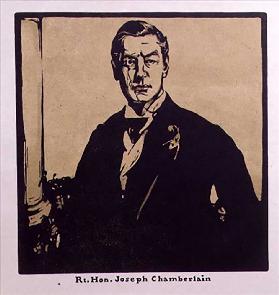 RT. Hon. Joseph Chamberlain (1836-1914) Illustration aus "Zwölf Porträts - Zweite Serie", veröffentl 1899