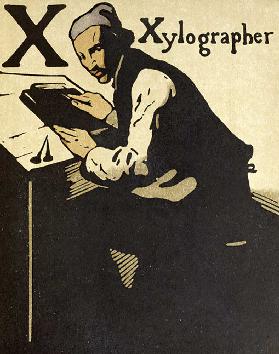 X für Xylographen, Illustration aus An Alphabet, herausgegeben von William Heinemann, 1898 1898