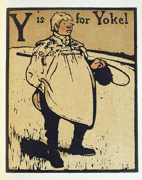 Y steht für Yokel, Illustration aus An Alphabet, herausgegeben von William Heinemann, 1898 1898