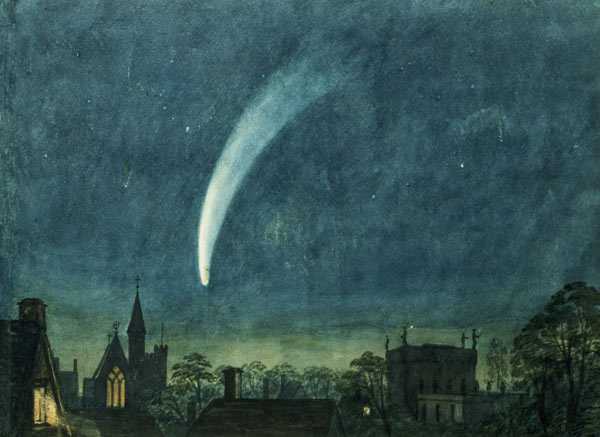 Donati's Comet over Balliol College (w/c with scratching out on paper) von William of Oxford