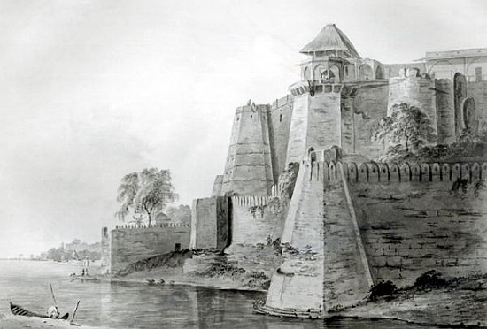 Fort on the Yamuna River, India (pencil & w/c on paper) von William Orme