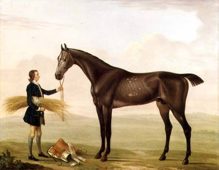 A Dapple Grey Stallion held by a Groom von William Shaw