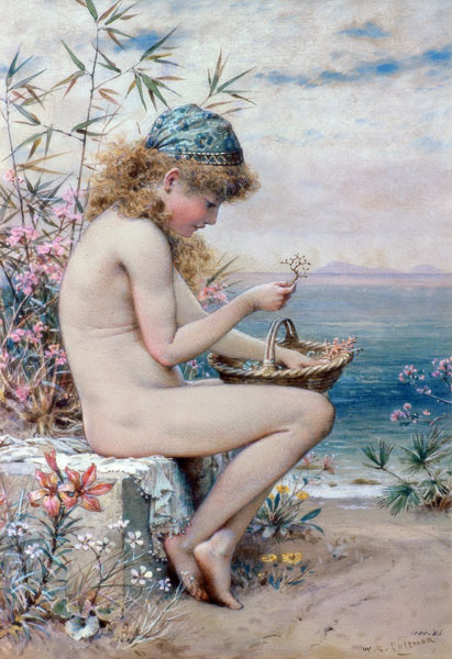Girl with a Basket of Coral von William Stephen Coleman
