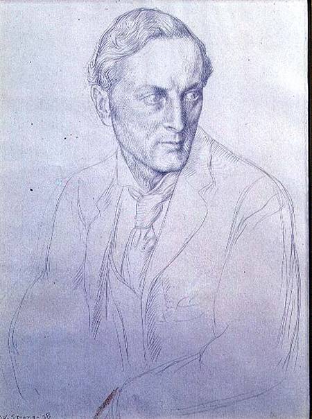 Portrait of Sir Henry John Newbolt (1862-1938) poet von William Strang