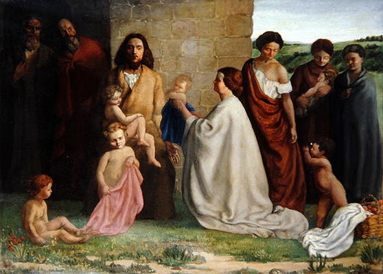 'Suffer little children to come unto me', 1905 (oil on canvas) von William Strang