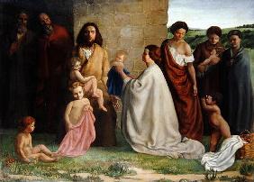 'Suffer little children to come unto me', 1905 (oil on canvas) 19th