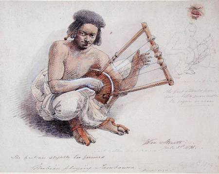 Nubian Playing Tambourine von William Strutt