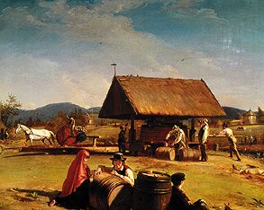 Cidre-Herstellung auf einer Farm in Amerika. von William Sydney Mount