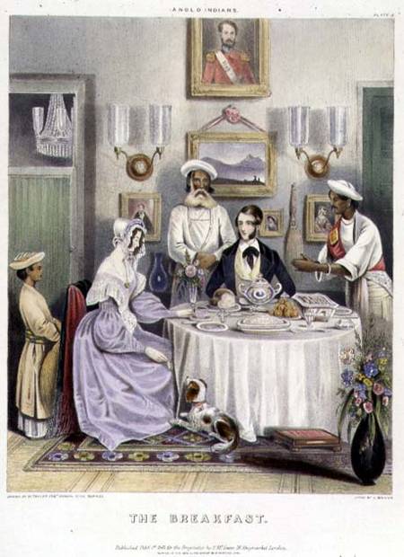 The Breakfast, plate 3 from 'Anglo Indians', engraved by J. Bouvier von William Tayler