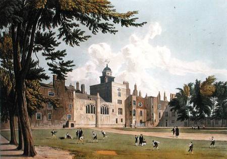 Charter House from the Play Ground, from 'History of Charter House', part of Ackermann's 'History of von William Westall