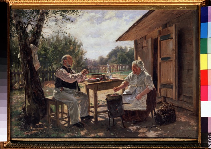 Beim Marmeladekochen von Wladimir Jegorowitsch Makowski