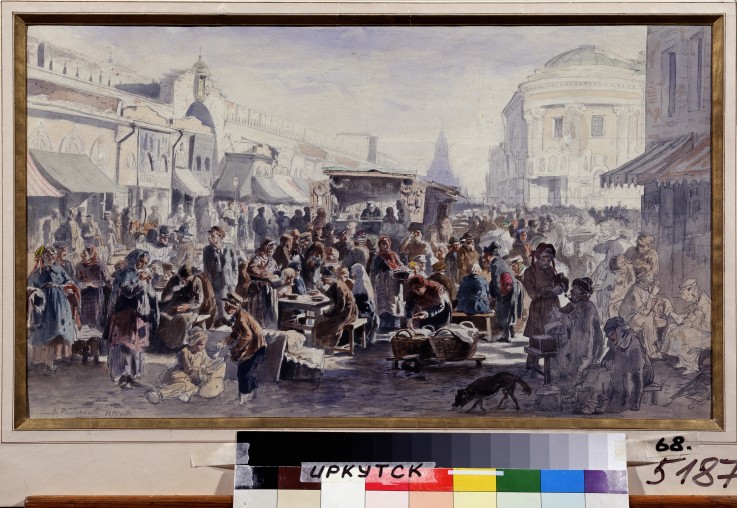 Flohmarkt in Moskau von Wladimir Jegorowitsch Makowski