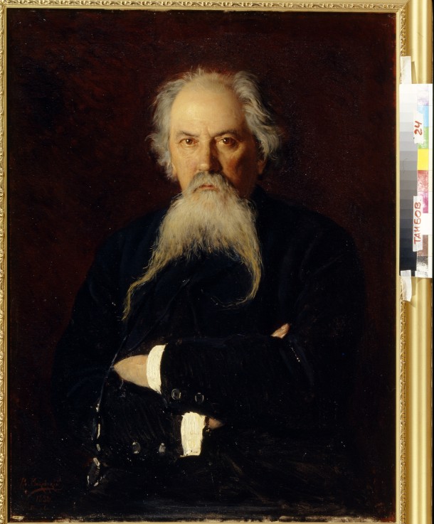 Porträt von Dichter Alexei Schemtschuschnikow (1821-1908) von Wladimir Jegorowitsch Makowski