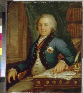 Porträt des Dichters Gawriil R. Derschawin (1743-1816) 1795