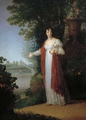 Porträt von Darja Alexeewna Derschawina 1813