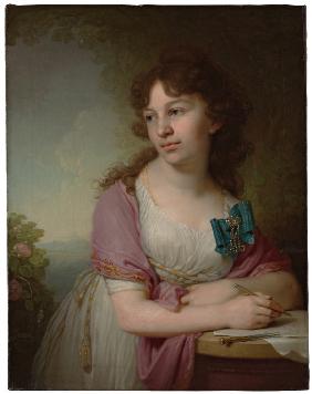 Porträt von Fürstin Jekaterina Alexeiewna Dolgorukowa (1781-1860), geb. Gräfin Wassiljewa 1798