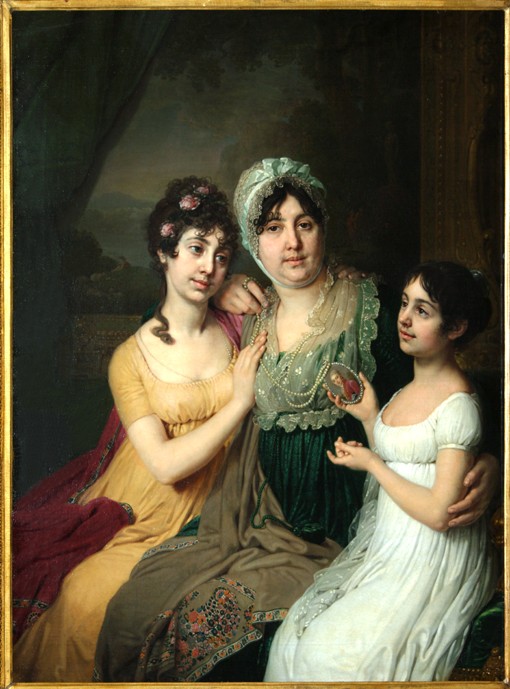 Porträt von Gräfin Anna Besborodko mit mit ihren Töchtern Ljubow und Kleopatra von Wladimir Lukitsch Borowikowski