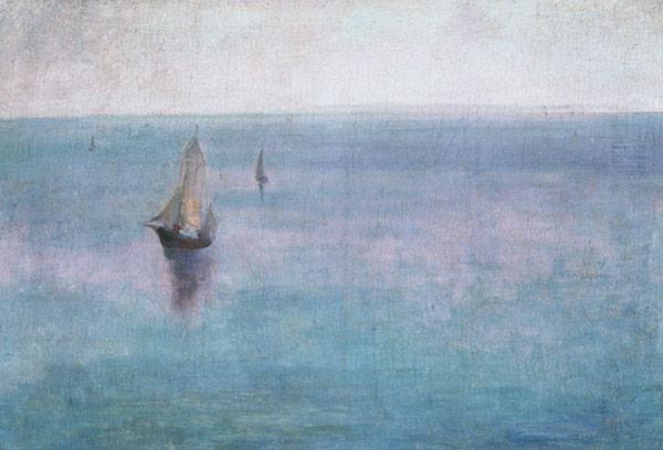 Meereslandschaft mit Segelbooten um 1904