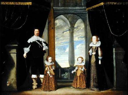 Portrait of a Nobleman, his Wife and their Two Daughters von Wolfgang Heimbach