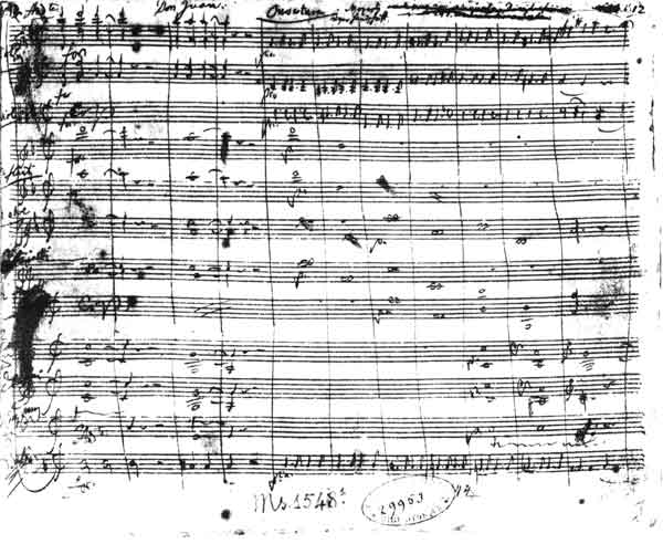 Ms.1548 (1) Ouverture of the opera ''Don Giovanni'' von Wolfgang Amadeus Mozart