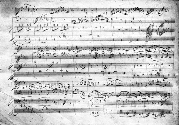 Trio in G major for violin, harpsichord and violoncello (K 496) 1786 (2nd page) von Wolfgang Amadeus Mozart