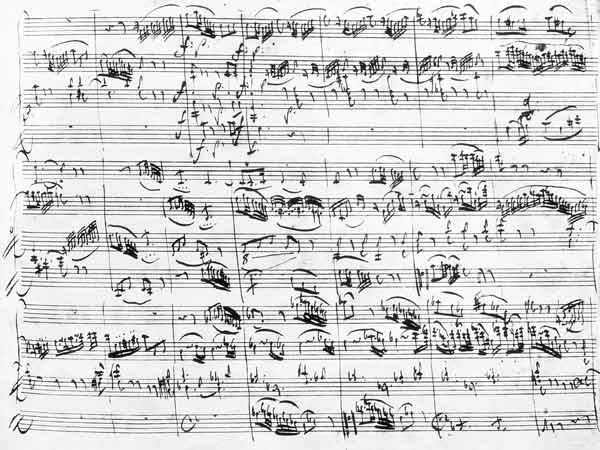 Trio in G major for violin, harpsichord and violoncello (K 496) 1786 (11th page) von Wolfgang Amadeus Mozart
