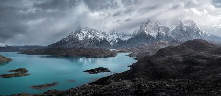 Paine-Gebirge und Pehoe-See,Chile