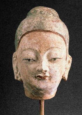 Head of a statue of Buddha, from Bezeklik 9th-10th c