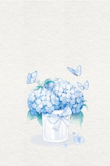Blaue Hortensien