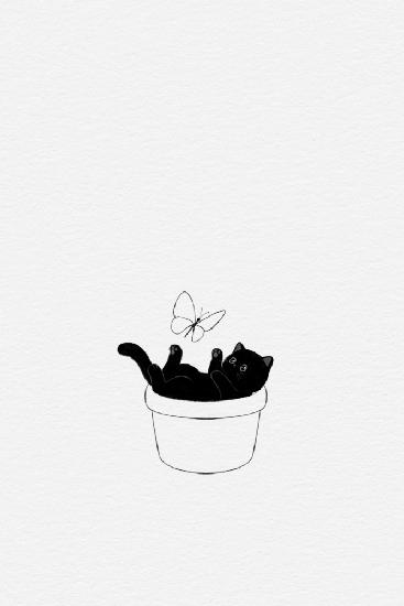 Süße schwarze Katze