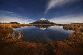 Mount Taranaki under Moonlight