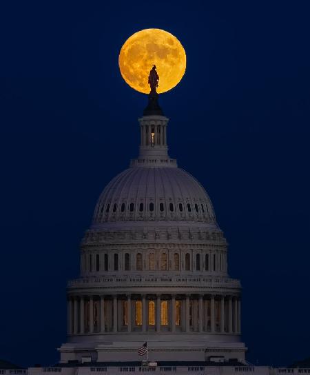 Mondaufgang in Washington Capital