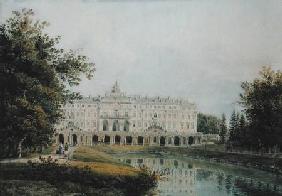 View of the Great Palace of Strelna near St. Petersburg 1841  on