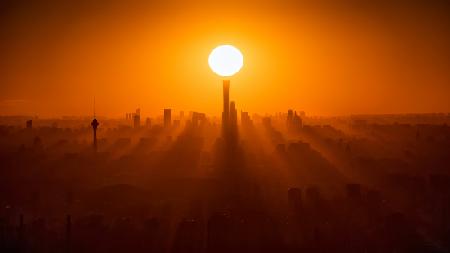 Sonnenaufgang in Peking