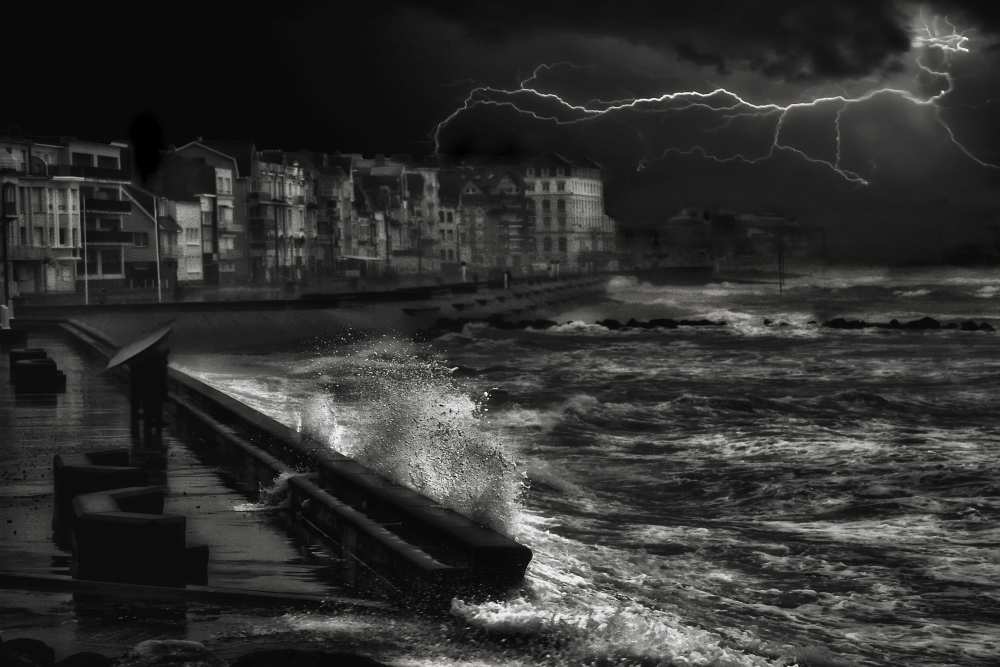 Dark stormy evening in Normandy von Yvette Depaepe