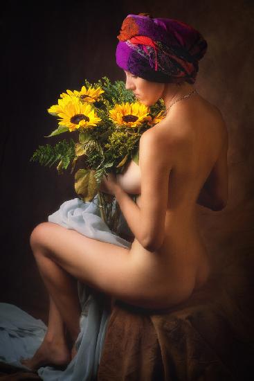 Marina mit Sonnenblumen